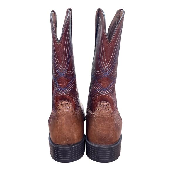 Ariat Lawless Wide Brown Leather Cowboy Western Boots Size 12 EE main image 6